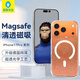 藍猩先生【AI按鍵】適用蘋(píng)果17Promax手機殼 iPhone17promax保護殼磁吸防摔耐磨透明殼手機保護套 透明閃