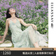 歌力思（ELLASSAY）【盧昱曉同款】夏新品法式碎花茶歇裙薄荷曼波度假吊帶連衣裙女 綠混搭 M