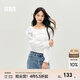 森馬（Semir）長(cháng)袖襯衫女短款白色繡花浪漫秋2025新款荷葉邊一字肩襯衣溫柔 本白10101 L