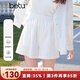 百圖2025年夏季新款短褲100%棉鏤空鉤花百搭小個(gè)子運動(dòng)褲子女2504D04 白色 M