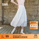 森馬半身裙女松緊腰A字裙氣質(zhì)夏季2025新款拼接蕾絲波點(diǎn)長(zhǎng)裙優(yōu)雅 本白10102 S