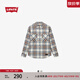 Levi's李維斯秋冬男士英倫校園風(fēng)vintage高街翻領(lǐng)格紋襯衫外套 藍棕色格紋 M