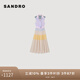 SANDRO博主同款|24春秋款女裝法式設計感條紋連衣裙SFPRO03784 MULT/多色 L