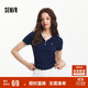 森馬（Semir）polo衫女短款收腰翻領(lǐng)襯衫25夏刺繡涼感緊身T恤辣妹109325115005