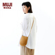 無(wú)印良品（MUJI） 紙編 斜挎包 包包女包 編織包 通勤 手機包 小包 貝殼狀 淺棕色