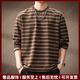 IpentaTRSV品牌男士長(zhǎng)袖t恤男復(fù)古拼接條紋圓領(lǐng)秋季新款寬松打底海魂衫 咖啡 均碼 請(qǐng)選擇尺寸（可咨詢客服）