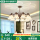 君御 美式中古客廳吊燈創(chuàng)意網(wǎng)紅鈴蘭花朵大廳主燈復(fù)古主帶射燈臥室燈 繁花10頭100CM/三色LED(咖啡色)