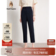 Hush Puppies暇步士女裝夏季簡(jiǎn)約通勤高腰直筒西裝褲休閑褲子 196深藍 30