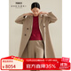 珍貝純羊絨大衣女冬季新款保暖毛呢外套純色中長(cháng)款系帶012 婉駝1 L （40）