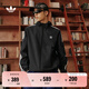 adidas經(jīng)典三條紋運(yùn)動(dòng)連帽夾克外套男女春季新款阿迪達(dá)斯三葉草 黑色   L