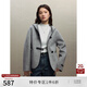 自巧（ZIQIAO）小個(gè)子全羊毛雙面呢連帽短款大衣女2023冬季新款寬松毛呢外套 水貂灰 S (3碼)