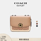 蔻馳（COACH）奧萊女士女包經(jīng)典標(biāo)志老花鉚釘裝飾MADISON單肩包斜挎 棕黃色 灰褐色 混合色(新款)
