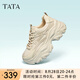 他她（TATA）泡泡鞋厚底老爹鞋女鞋子夏季透氣黑色輕便增高休閑運(yùn)動(dòng)鞋WOG04AM3 杏色(小香風(fēng)款) 37