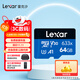 雷克沙（Lexar）tf卡 4K大疆運動(dòng)相機gopro大疆無(wú)人機內存卡 手機存儲卡MicroSD卡 64G 633x 讀100MB 寫(xiě)20MB TF卡+RW300U讀卡器【速度104MB】