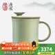 東道汝窯河南非遺茶杯泡茶杯茶水分離高檔陶瓷帶蓋辦公室送長(cháng)輩送禮 【老東道】自在杯-粉青色