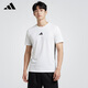阿迪達斯 （adidas）純棉透氣舒適跑步健身運動(dòng)服青年簡(jiǎn)約上衣T恤半袖 JY8563 A/L碼