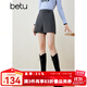 百圖betu女裝秋冬新款短褲ins風(fēng)簡(jiǎn)約時(shí)髦高腰闊腿短褲女2310T80 深灰 M