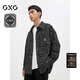 GXG男裝小香風(fēng)繡花長(cháng)袖襯衫外套男士上衣24年秋季 黑色 170/M