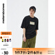 美特斯邦威短袖男t恤寬松秋季新款圓領(lǐng)舒適純棉青春男裝上衣 影黑 S 165 88A
