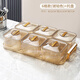 優(yōu)倫美四宮格干果收納盒2025輕奢高檔果盤(pán)客廳家用水果盤(pán)茶幾堅果零食盤(pán) 琥珀金-6個(gè)裝（送托盤(pán)） 6層 1套