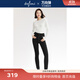 伊芙麗（eifini）蔣欣代言【萬向彈】經(jīng)典小腳修身彈力顯瘦牛仔褲秋季新款鉛筆褲 黑色 L 115-125斤