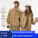 KAMA卡瑪復古洗水工裝夾克男女同款2025新款秋季寬松百搭防風(fēng)外套上衣 卡其 S