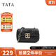 他她（TATA）菱格小方包女包包氣質(zhì)通勤鏈條單肩包斜挎包新款X3257BX4 黑色 F