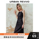 UR秋季新款女裝優(yōu)雅輕熟褶皺吊帶牛仔連衣裙UWM840007 靛藍(lán) M