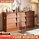 子木雅居實(shí)木翻斗柜家用餐邊柜一體靠墻收納柜網(wǎng)紅茶水柜入戶(hù)儲物柜 [復古胡桃色]翻斗柜+自行安裝 [可定制]三斗柜50*40*85