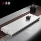 源韻（YUANYUN）天然漢白玉茶盤(pán)家用手工雕刻排水石頭茶臺送禮功夫辦公室茶具茶海 境上之凈80*25*5cm