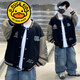 G.duck小黃鴨童裝男童外套春秋款5-14歲兒童秋裝外穿衣服潮流休閑棒球服 咖色 170 cm