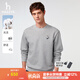 哈吉斯（HAZZYS）男裝 春季戶外休閑男上衣【PHIZ系列】圓領(lǐng)卡通狗衛(wèi)衣男 灰色GE XL （180/100A 50）