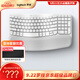 羅技（Logitech）Wave Keys人體工學(xué)鍵盤(pán) 無(wú)線(xiàn)藍牙鍵盤(pán)辦公平板ipad鍵盤(pán)Mac筆記本薄膜鍵盤(pán) 家用雙模帶掌托傾角支架 Wave Keys白色(帶Bolt接收器)