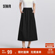 森馬（Semir）[商場(chǎng)同款]半身裙女松緊腰純色春季2025遮胯A字裙101125120008