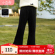茵曼（INMAN）童裝加絨針織女童長(cháng)褲喇叭褲2024冬款兒童腳口貝殼刺繡褲子中大童 黑色 130