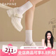 達(dá)芙妮官方法式瑪麗珍女鞋厚底2025新款春季粗跟小皮鞋百搭增高單鞋女 溫柔白 【5cm軟底】 37