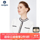 Navigare意大利小帆船針織開(kāi)衫女圓領(lǐng)小香風(fēng)短款外套2334093521 白/黑 S 