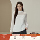 纖莉秀【云感網(wǎng)紗半高領(lǐng)百搭打底針織衫】大碼女裝胖mm2025冬新款5326 米白色 4XL
