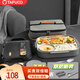 泰福高（TAFUCO）飯盒304不銹鋼五格餐盤(pán)防燙學(xué)生便當盒配餐具保溫袋2L T5216N棕色