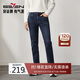 柒牌【含桑蠶絲】牛仔褲男春秋時(shí)尚休閑水洗中青年長(cháng)褲子
