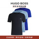 雨果博斯（HUGO BOSS）秋冬季新款純棉男短袖T恤打底衫3件套裝966白黑米色L