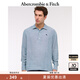 ABERCROMBIE & FITCH男裝25春夏百搭經(jīng)典小麋鹿老錢(qián)風(fēng)亞麻混紡長(cháng)袖襯衫KI125-5180 藍色 L (180/108A)