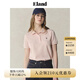 ELAND【經(jīng)典公式】衣戀T恤女學(xué)院風(fēng)polo領(lǐng)棉短袖上衣2025夏季新款 粉色(25)Pink S /160
