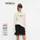 MO&Co.棉麻T恤春含亞麻水墨印花繡花MBE1TEE008淡人穿搭 本白色 M 165