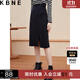 KBNE半身裙女春秋開(kāi)叉中長(cháng)款包臀裙2024秋冬新款黑色小個(gè)子A字裙 黑色 S
