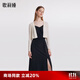 歌莉婭2025流行套裝女氣質(zhì)通勤穿搭針織開(kāi)衫吊帶連衣裙兩件套1B9CAC190 00B黑色 S