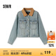 森馬（Semir）森柔牛仔|牛仔外套女短款翻領(lǐng)做舊衣服秋復古夾克小個(gè)子街頭 牛仔中藍88201 M