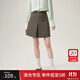 范思藍恩高腰通勤西裝短裙子女春新款休閑A字裙配送腰帶24FS11077 深褐棕 XS