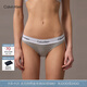 Calvin Klein內衣【明星同款摩登引力帶】女士ck提花棉質(zhì)襠比基尼三角內褲女 020-椰青灰 1條 M
