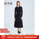 愛(ài)特愛(ài)（EITIE）春季新品商場(chǎng)同款時(shí)尚優(yōu)雅修身A擺蕾絲拼接連衣裙6407121 黑20 XL 170